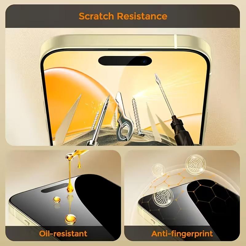 3-Pack Anti-Spy Screen Protector Film for iPhone 17promax 16promax 15promax, Privacy Phone Protection, Speaker Dust Mesh, Full Coverage