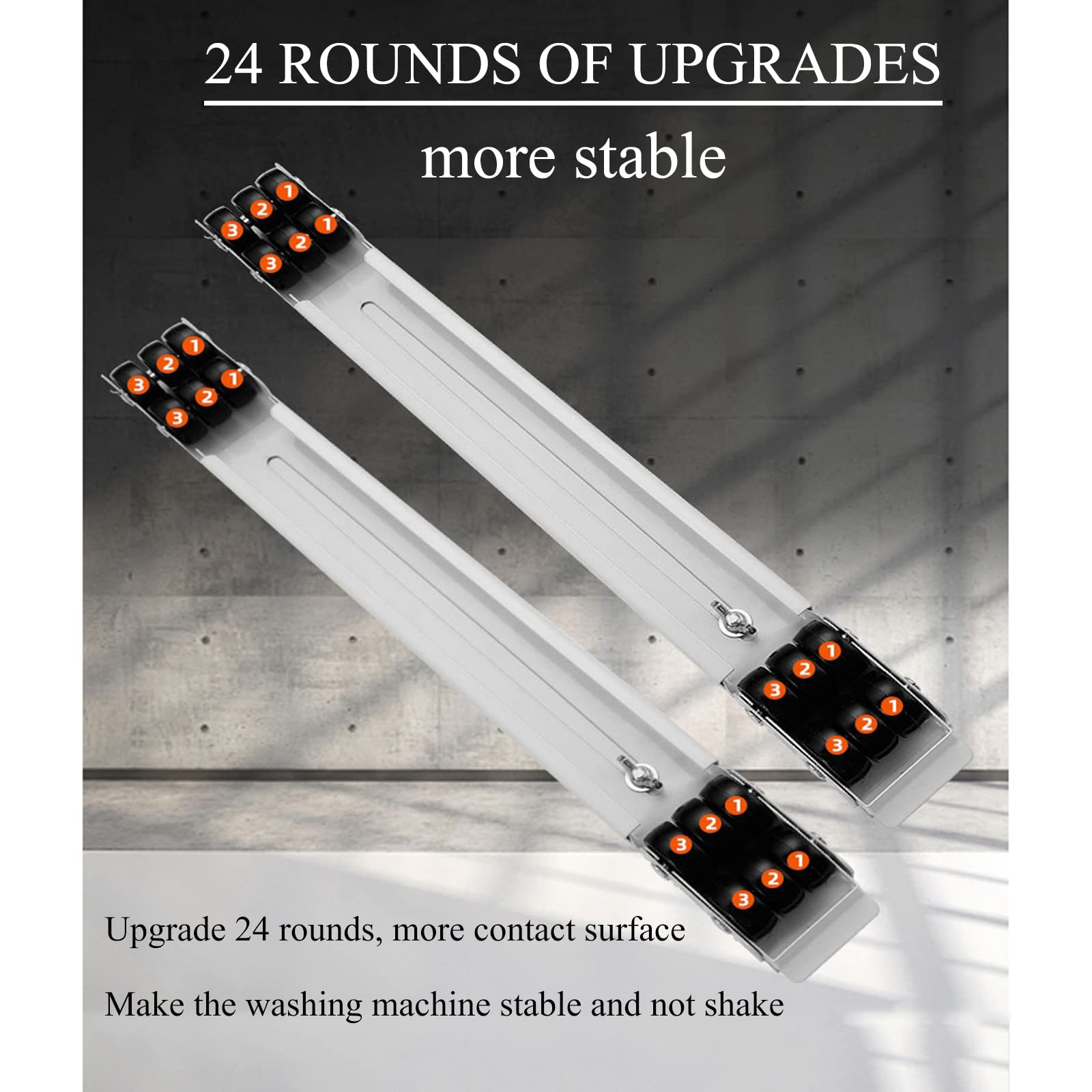 2-Piece Refrigerator Stand with Casters, Washing Machine Stand, Heavy-Duty Appliance Stand, Portable Washer-Dryer and Refrigerator Stand with Casters, Telescoping Appliance Casters with Brakes