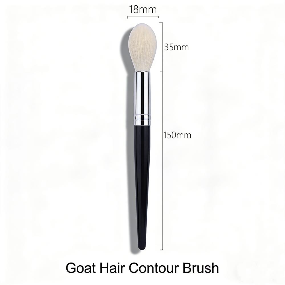Goat Hair Contour Brush, Face Contour Powder Blush Highlight, Tapered Makeup Tool, 100% Goat Hair, Sculpting Makeup Brush 002