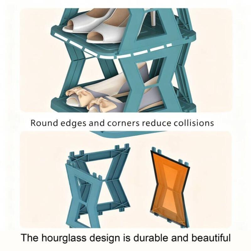 Multi layer foldable single row vertical shoe rack, Stackable shoe organizer, compact design, stable structure, space saving, can be assembled, suitable for shoe sorting and storage solutions in entrances, wardrobes, garages, Shoe Organizer