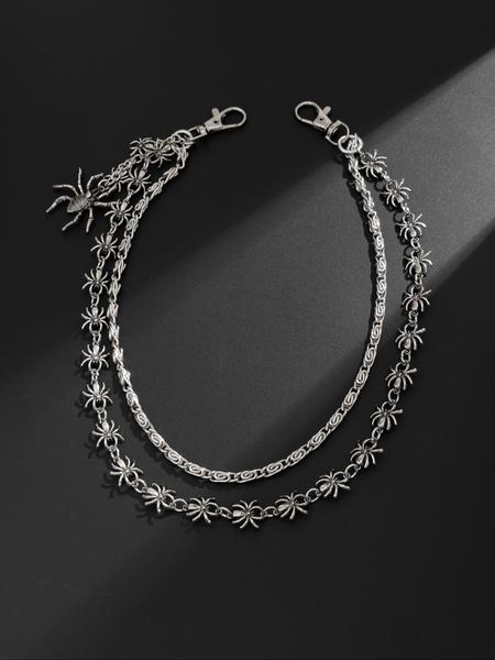 Men's Punk Spider Pendant Pants Chain, Fashionable Hip Hop Jewelry for Halloween Gift, Unique Party Accessory for Stylish Look