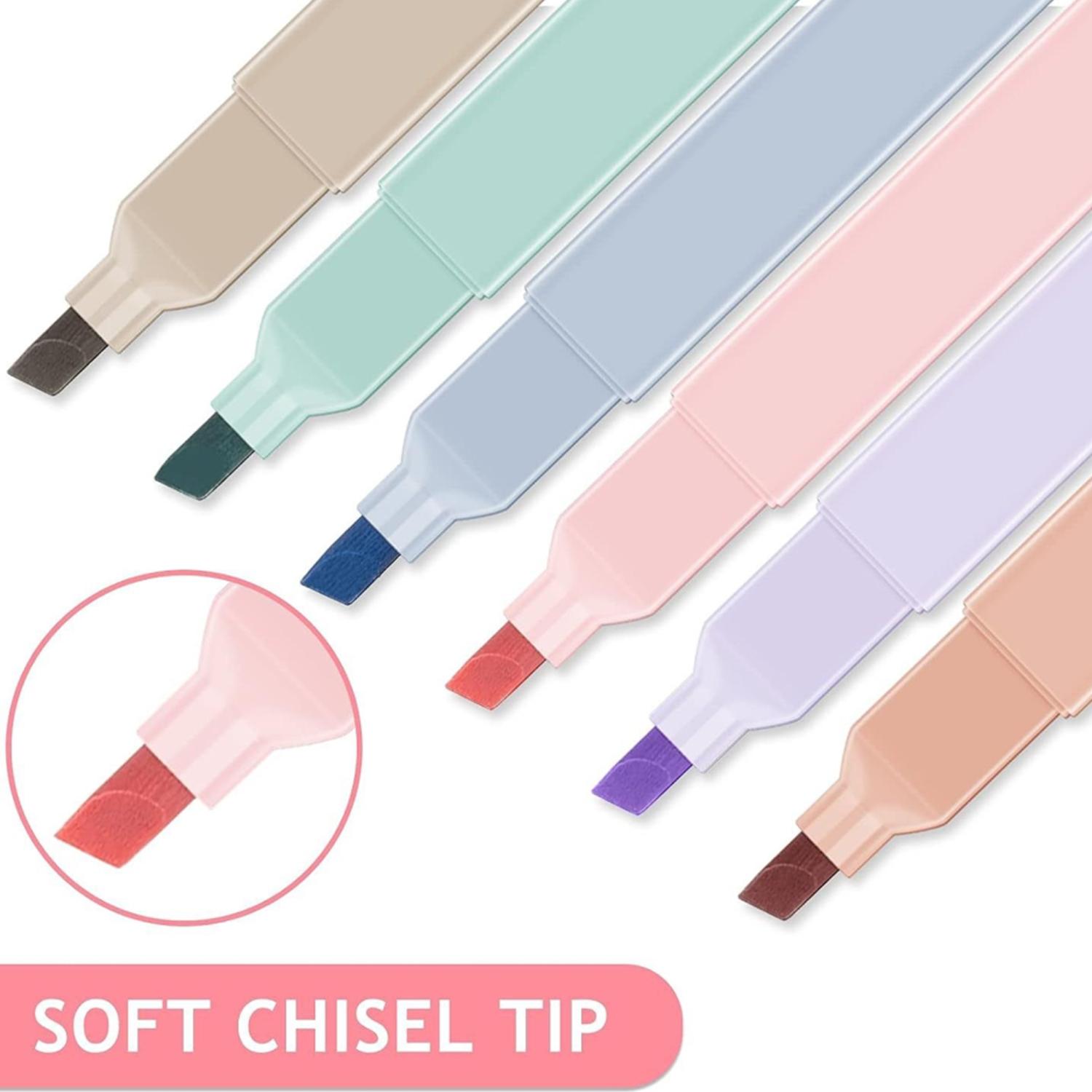 Pastel Highlighter Pen (12pcs), Soft Tip Highlighter Pen, Aesthetics Highlighter Pen, Multipurpose Marker Pen for School Office