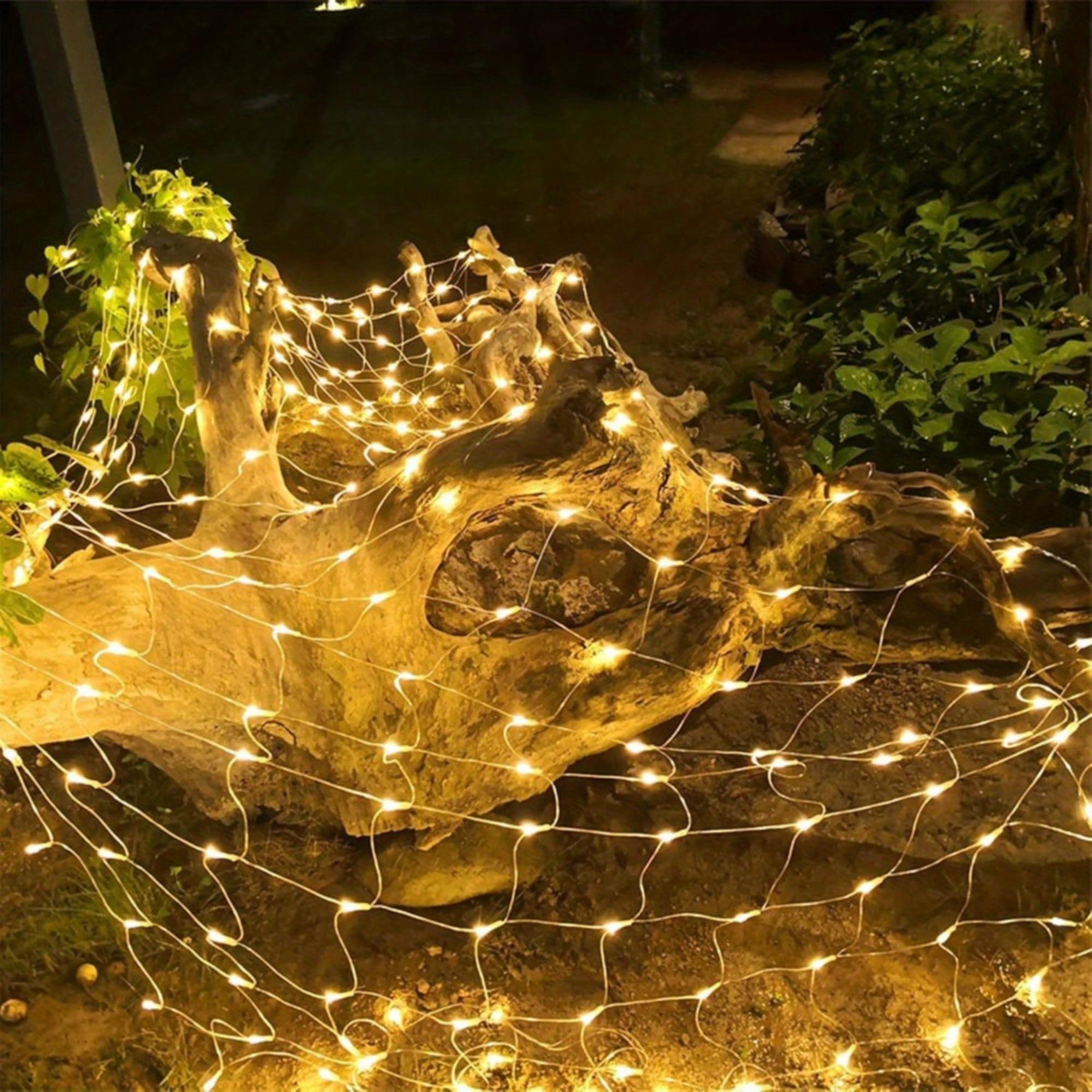 1pc 3×2m 192 Led Connectable Warm White Christmas Net Lights, Waterproof Outdoor Mesh Fairy String Lights, Flexible Decorative Lamp for Garden Trees, Party, Wedding, Holiday Backyard and Festival Atmosphere Ornament
