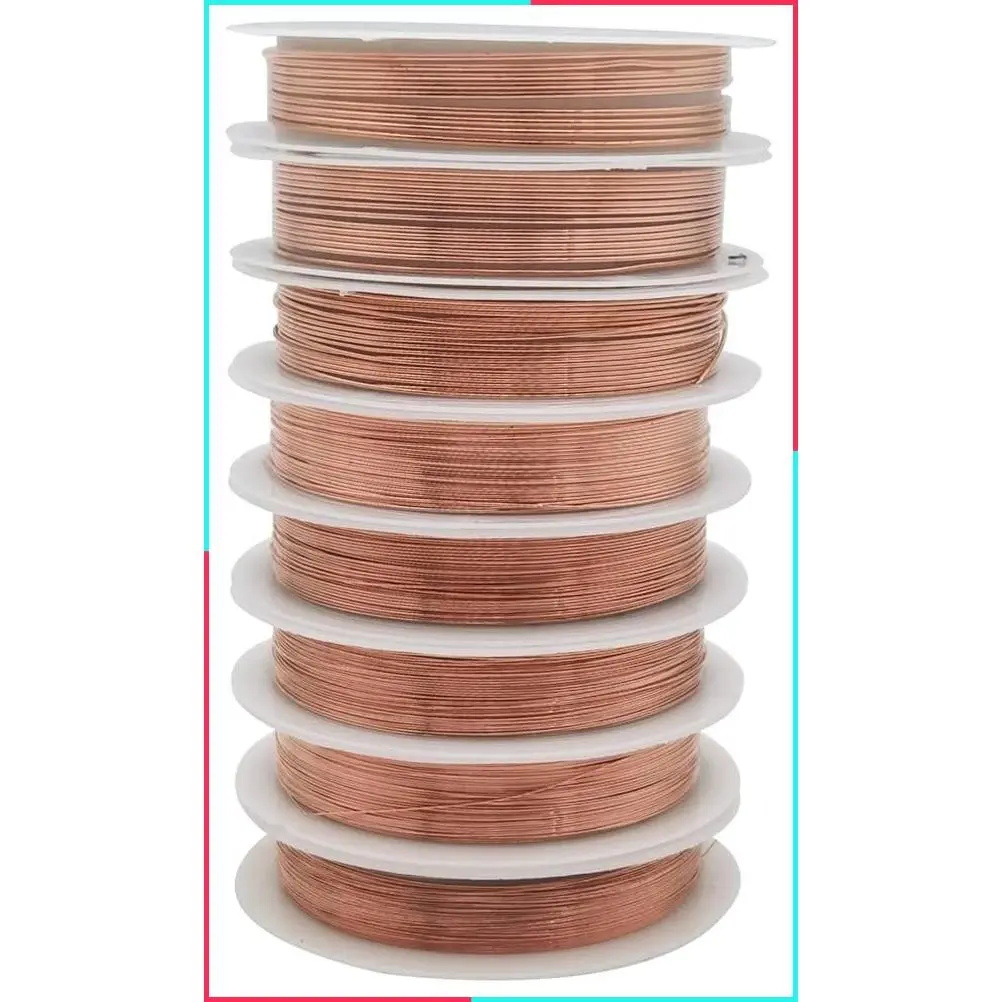 8 Packs Copper Wire Mixed Sizes Craft Jewelry Beading WireGift