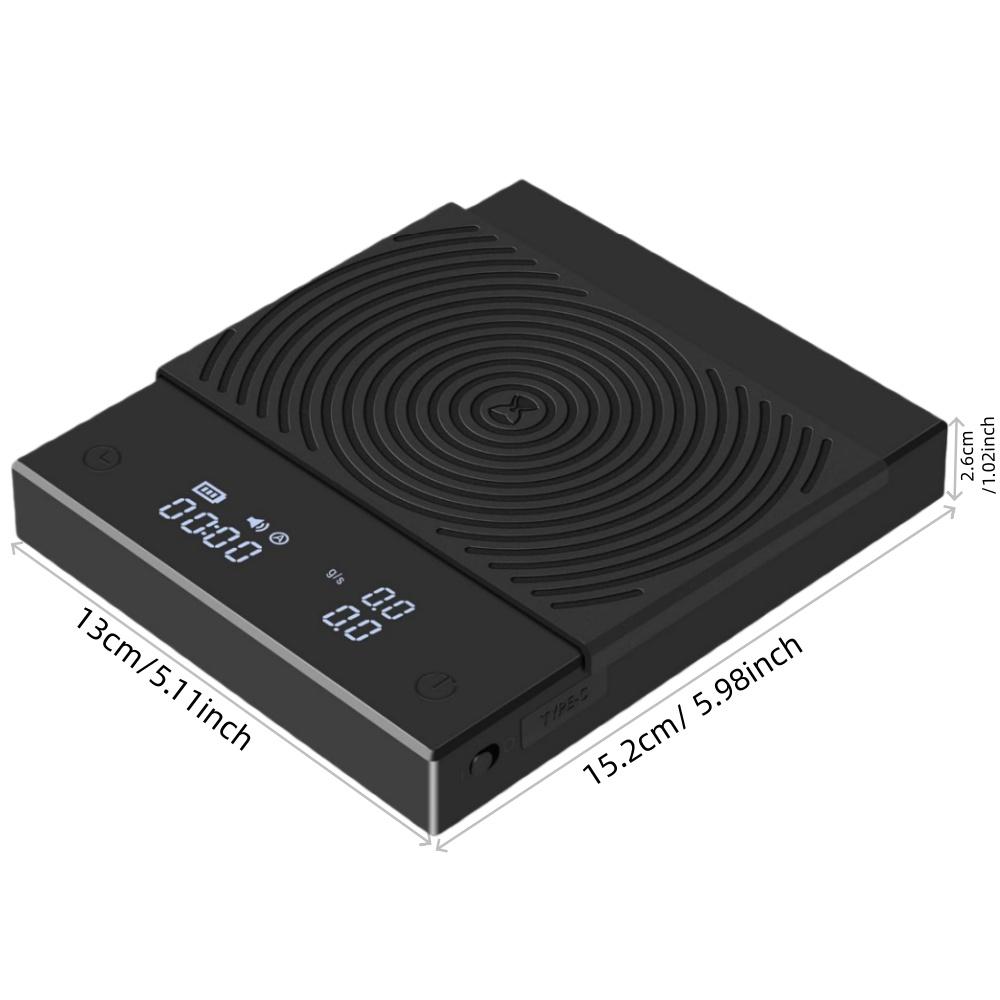 Tai Mo Mirror Basic+2 Plus Digital Coffee Food Kitchen Scale, Timer Function, Lightweight Mini Electronic Scale