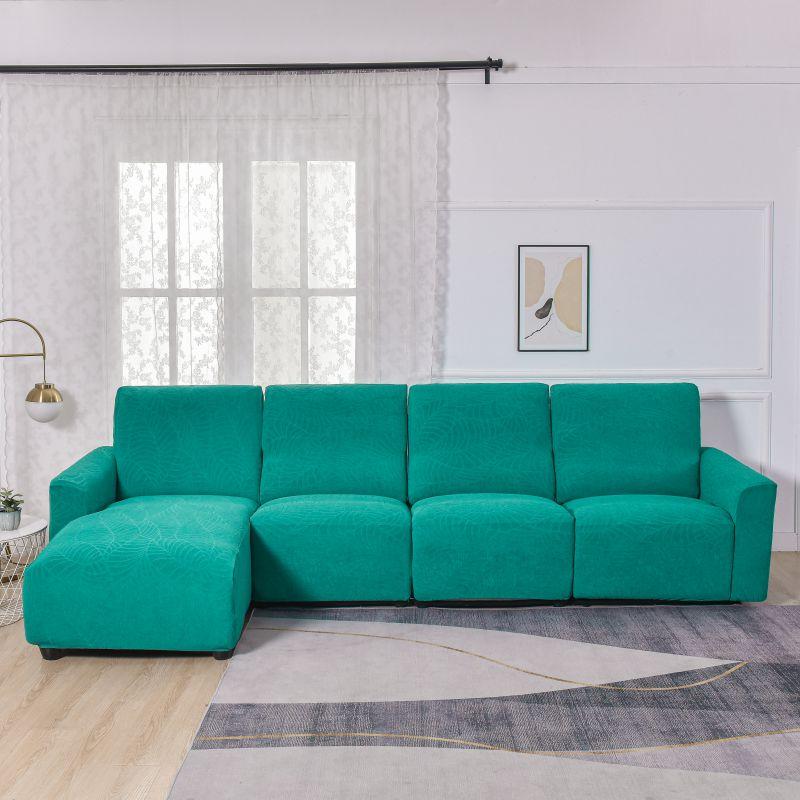 L-Shaped Leaf Pattern Sofa Cover Set, Includes Backrest Seat Armrests, Soft Comfortable Universal Fit, Stylish Bedroom Decor, Sofa Couch Covers