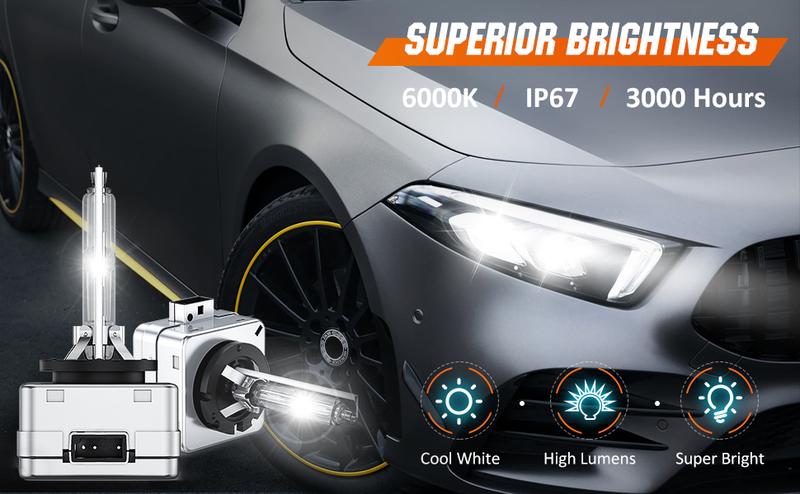 Nilight D1S 35W 6000K Diamond White HID Headlight Bulbs