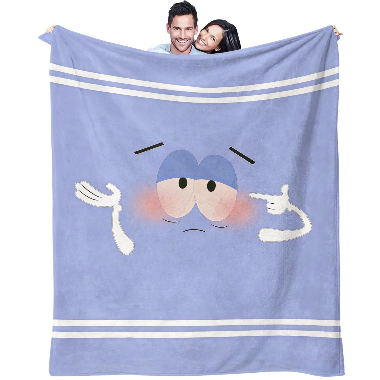 Towelie South Park Throw Blanket, Cute Cartoon 420 Themed Cozy Fleece Blanket, Funny South Park Character Blanket for Sofa Bed, Ideal Gift for South Park Fans