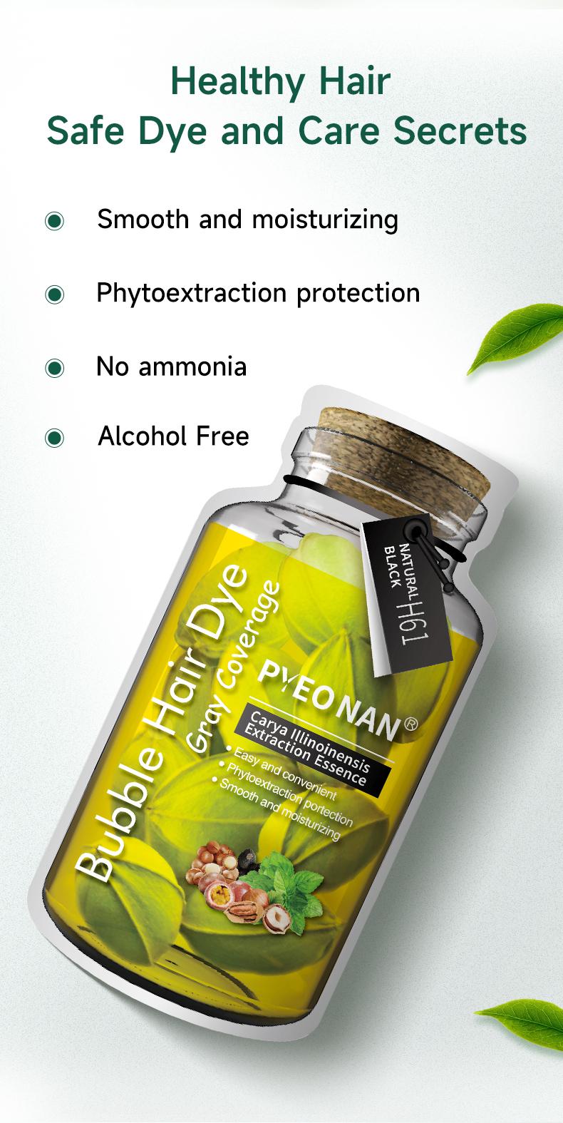 PYEONAN Unisex Bubble Hair Dye with Natural Plant Extracts, 2-in-1 for Gray Coverage and Hair Care, Gray Hair Turns into Black or Dark Brown with Herbal Ingredients, No Bleaching, 10 Bags Hair Color 5.6 Oz./160g PYEONAN Unisex Bubble Hair Dye with Natural Plant Extracts, 2-in-1 for Gray Coverage and Hair Care, Gray Hair Turns into Black or Dark Brown with Herbal Ingredients, No Bleaching, 10 Bags Hair Color 5.6 Oz./160g