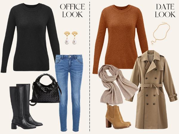 Arach&Cloz Women Spring Fashion Wool Blend Sweater 2025 Long Sleeve Crew Neck Business Casual Pullover Tops Trendy Outfits,TikTokShopBlackFriday Arach&Cloz Women Spring Fashion Wool Blend Sweater 2025 Long Sleeve Crew Neck Business Casual Pullover Tops Trendy Outfits,TikTokShopBlackFriday