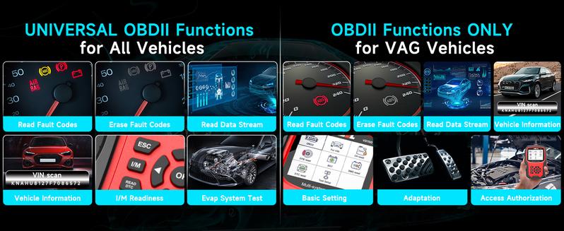 ANCEL VD700 Full Systems Diagnostic Tool Fit for Volkswagen VW Audi Skoda Seat, All Functions OBD2 Scanner Car Code Reader for VAG Vehicles with Battery Registration EPB Reset (Upgraded VD500)