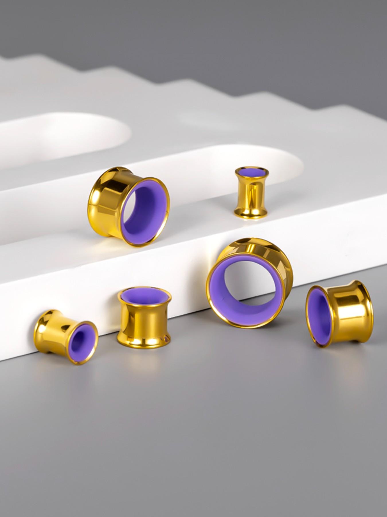 vanku 2pcs Fashion Translucent Ear Tunnels, Stainless Steel Double Flared Piercing Gauges, Hypoallergenic Body Jewelry for Ear Stretching