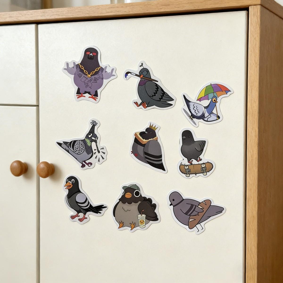 1Pc 60PCS Cute Pigeon Stickers Funny Cartoon Bird Cute Animal Decals  Waterproof Vinyl Decals Aesthetic Graffiti Sticker Pack for Laptop Water Bottle Phone Case Skateboard Helmet Scrapbook DIY Decor Gift Spring Summer Party Supplies