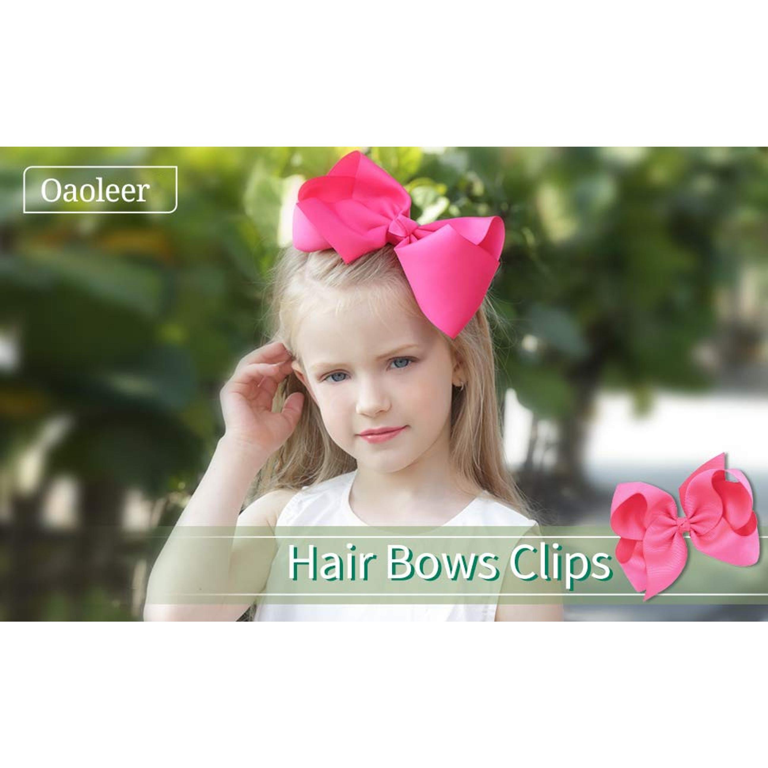 Hair Bows for Girls, 30 Colors 6 Inch Grosgrain Ribbon Hair Bows Clips Alligator Clips Barrettes Hair Accessories, Back to School, Party, Photography, Christmas, Travel | Grosgrain Ribbon Bows Hair Alligator Clips Hair Barrettes for Girls Toddler Inf