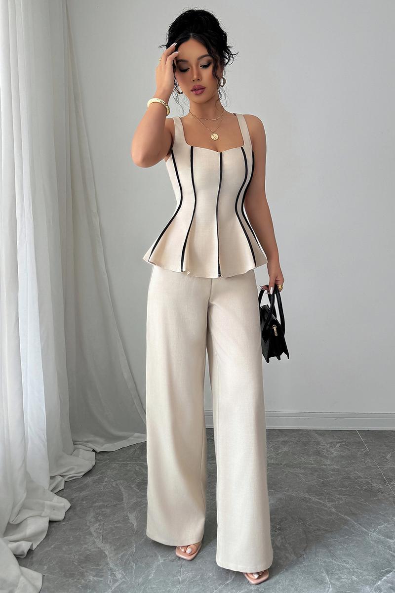 ZAFUL Women's Temperament And Elegant Wind Camisole Undershirt Solid Color Pants Suit 2025 Summer