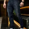 【Black Friday】Men's Elastic Slim Straight Leg Jeans for Autumn & Winter, Versatile Denim Pants for Business & Leisure, Fashion Natural Waist Comfortable Jeans