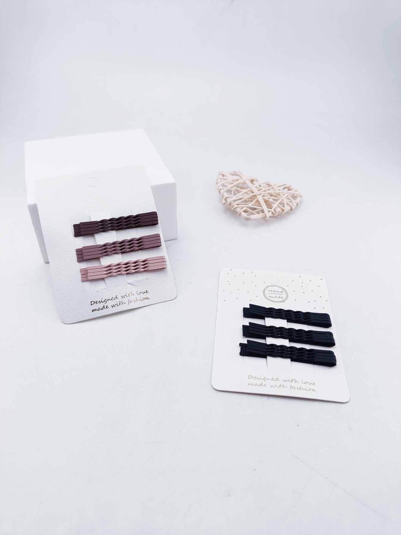 1 Pack of 12 Hair Clips, 5.5cm Braided Straight Clip, Simple Solid Color, Fragile Hair Organization, Daily Use Accessory