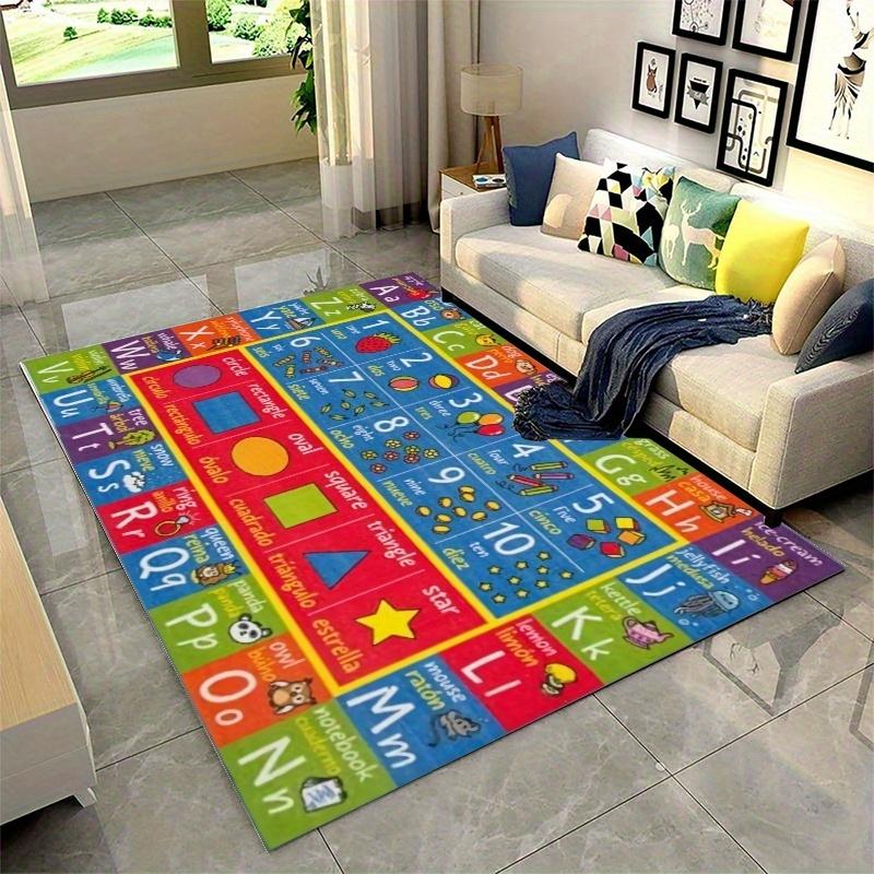 Large Living Room Rug, Non-Slip Foam Mat, Velvet Design, Indoor Outdoor Use, Artistic Style, 2.25m²