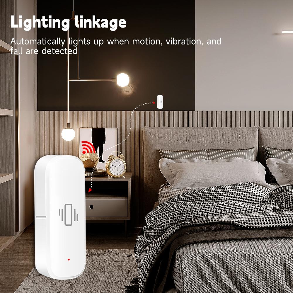 Tuya Wi-Fi/Zigbee intelligent vibration sensor Motion Sensor mobile phone remote security alarm system intelligent linkage app Google vibration senso intelligent life APP real-time monitoring of movement vibration alerts records