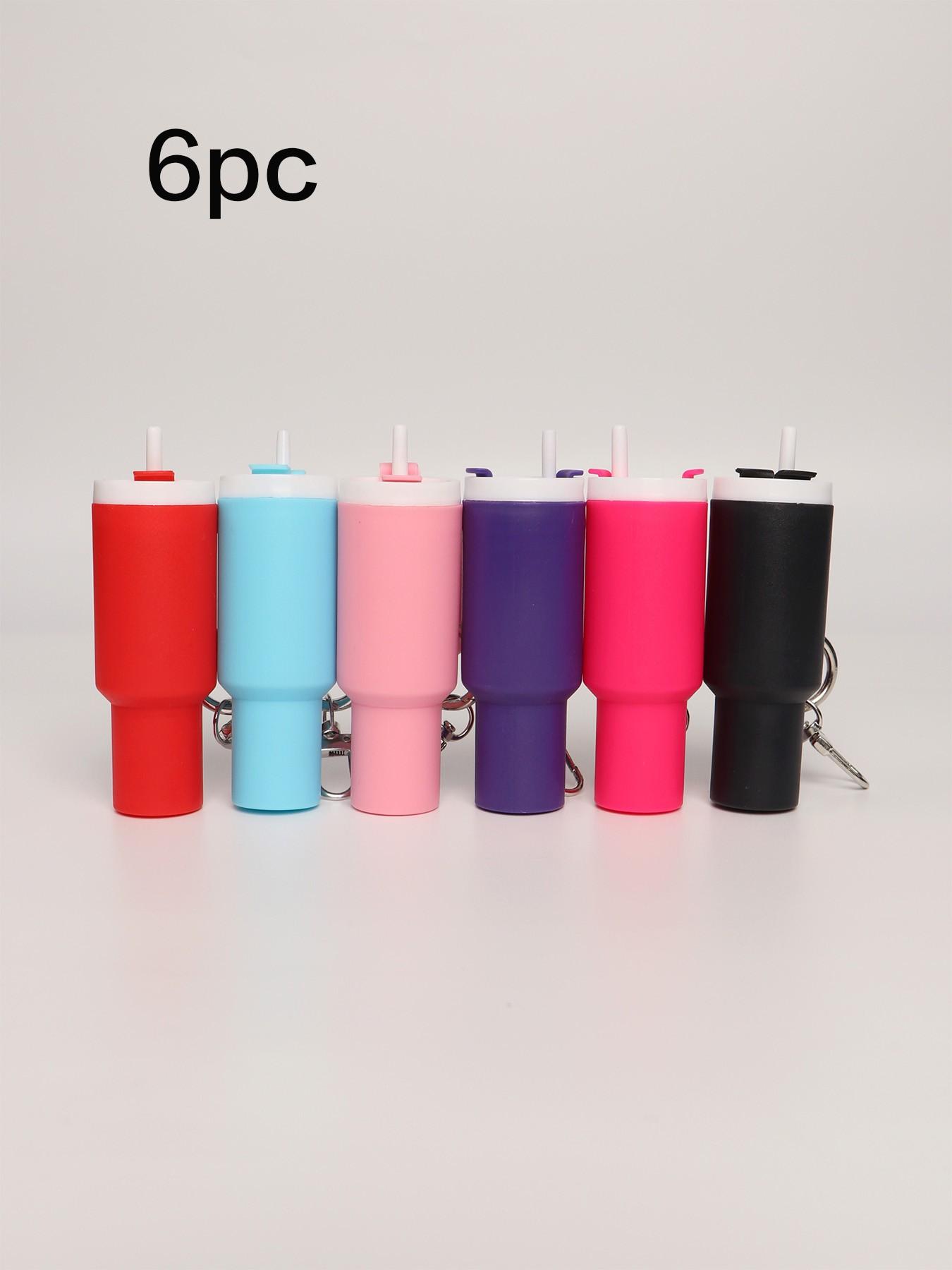 6pc Stanley Keychain Set, Ice Cup Keychains with Coin Slot, Lipstick Holder, Secret Note Pocket, Perfect Gift for Friends, Holidays, Birthdays