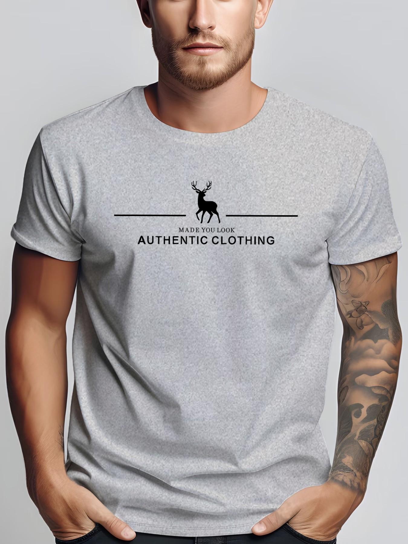 Men's Summer Micro-Stretch Comfort Round Neck Printed T-Shirt, Fashionable Trendy Wear, Best Choice for Men, Casual Stylish Tee