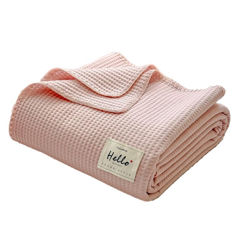 Breathable Waffle Weave Blanket, Lightweight Soft Cool Bed Blanket, Multi-Color Options, Suitable for Bedroom Sofa Travel