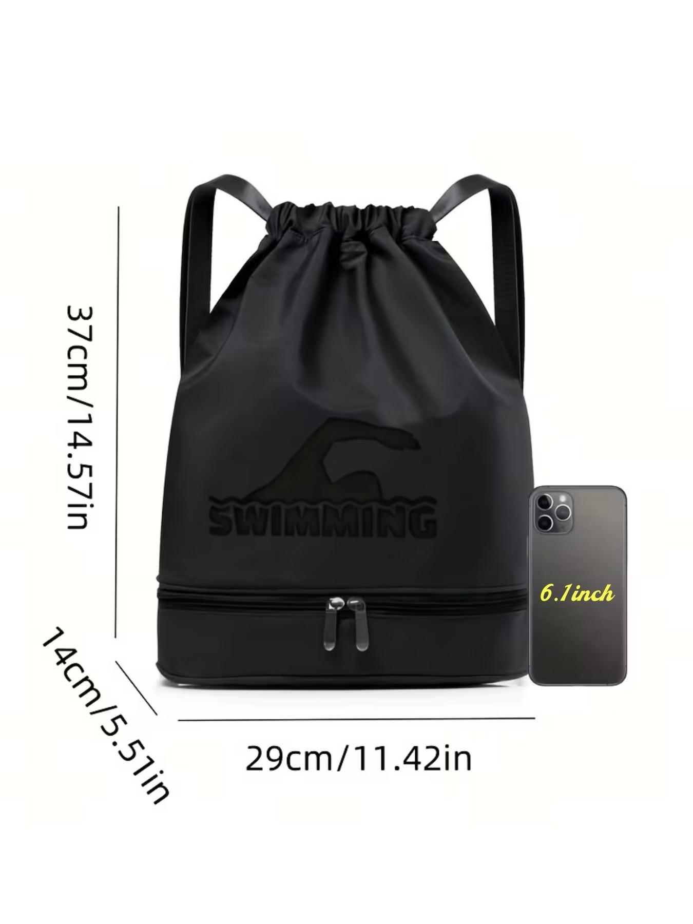 Swim Action Print Backpack, Fashionable Simple Crossbody Bag, Adjustable Strap, Separate Compartment, All-Season Design, Ideal Gift