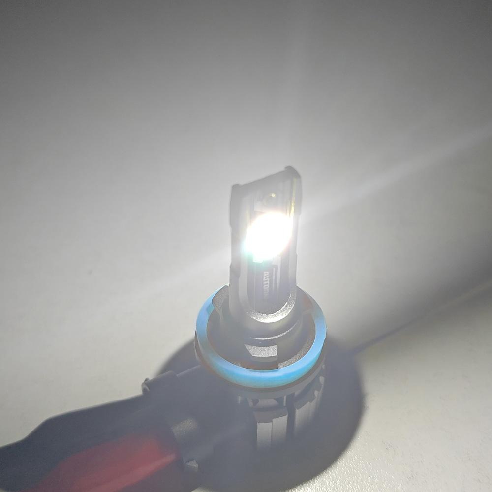 AUTOONE H11 H8 H9 Bulbs Headlight Lights, 60W Super Bright 6000K Cool White Headliamps, 1:1 Design, Plug and Play, H8 H9 H16 LED Car Lights, E3 Series Pack of 2