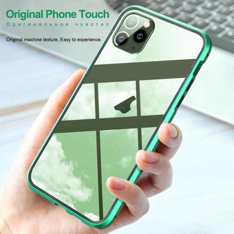 Anti Spy peeping Privacy Glass + Metal Magnetic Adsorption Case For iPhone 16 15 14 Plus 13 12 Mini 11 Pro X XS Max XR Cover