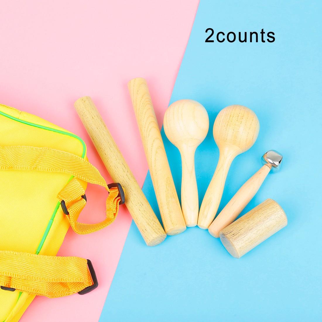 Orff Wooden Percussion Instrument Set, 6-Piece Musical Toy Kit, Natural Wood Design, Ideal Gift for Kids & Early Learning