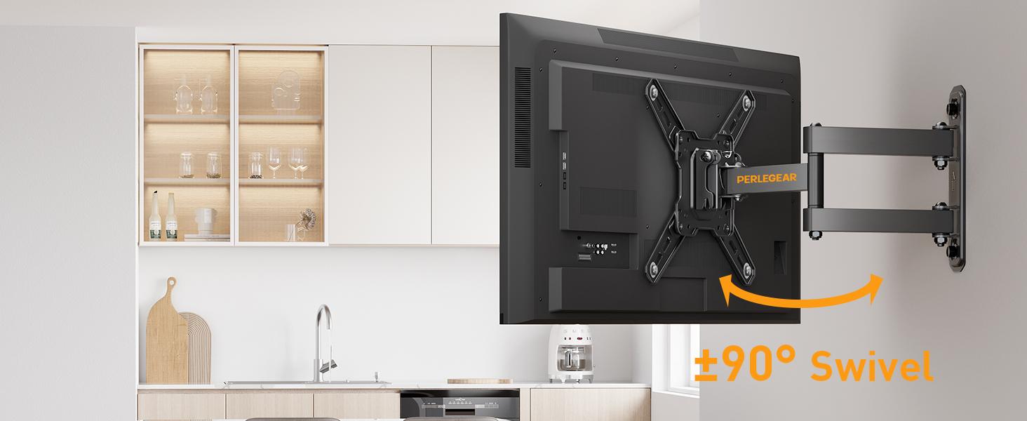 Full Motion TV Wall Mount for 13–42 Inch Flat or Curved TVs and Monitors up to 55 lbs, Articulating Arm TV Bracket with Swivel, Tilt & Extension, Max VESA 200x200mm#TikTokShopBlackFriday