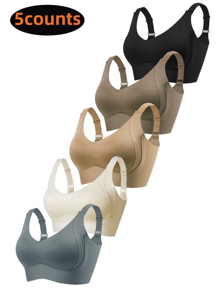 Women's Solid Wireless Bra, Comfortable Breathable Push Up Bra, Soft and Lightweight Lingerie for All Seasons