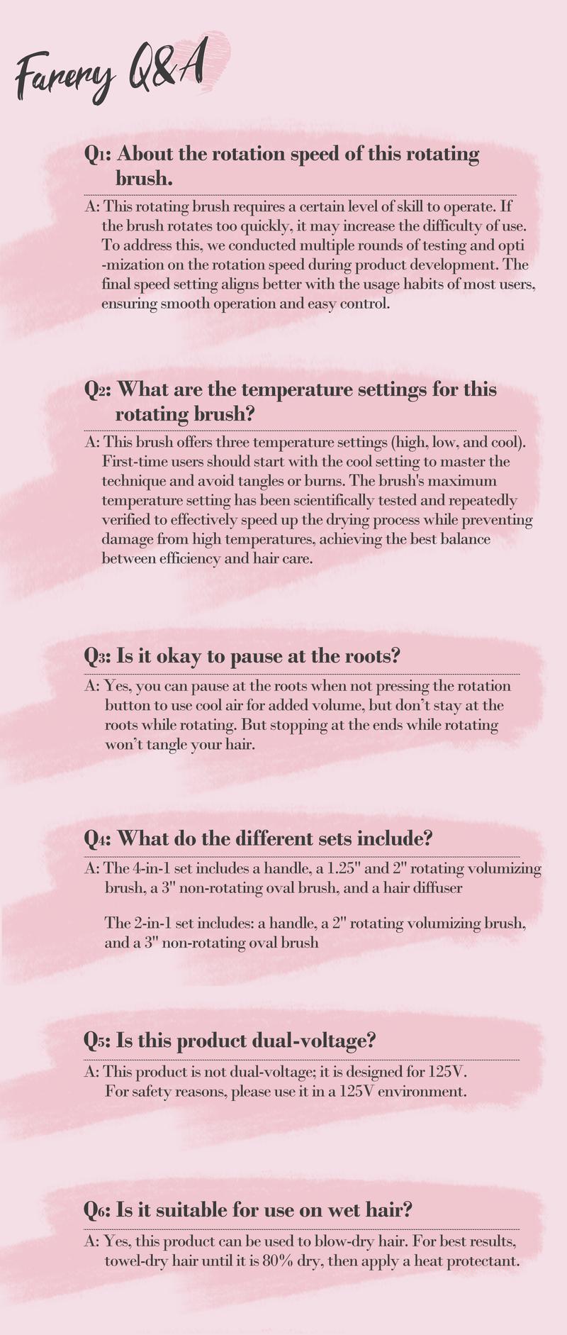 Farery 4-in-1 Rotating Hair Dryer Brush Set with Interchangeable 1.25" & 2" Rotatable Brushes, Oval Volumizer, and Diffuser - Dual Bristles for One Step Styling Farery 4-in-1 Rotating Hair Dryer Brush Set with Interchangeable 1.25" & 2" Rotatable Brushes, Oval Volumizer, and Diffuser - Dual Bristles for One Step Styling