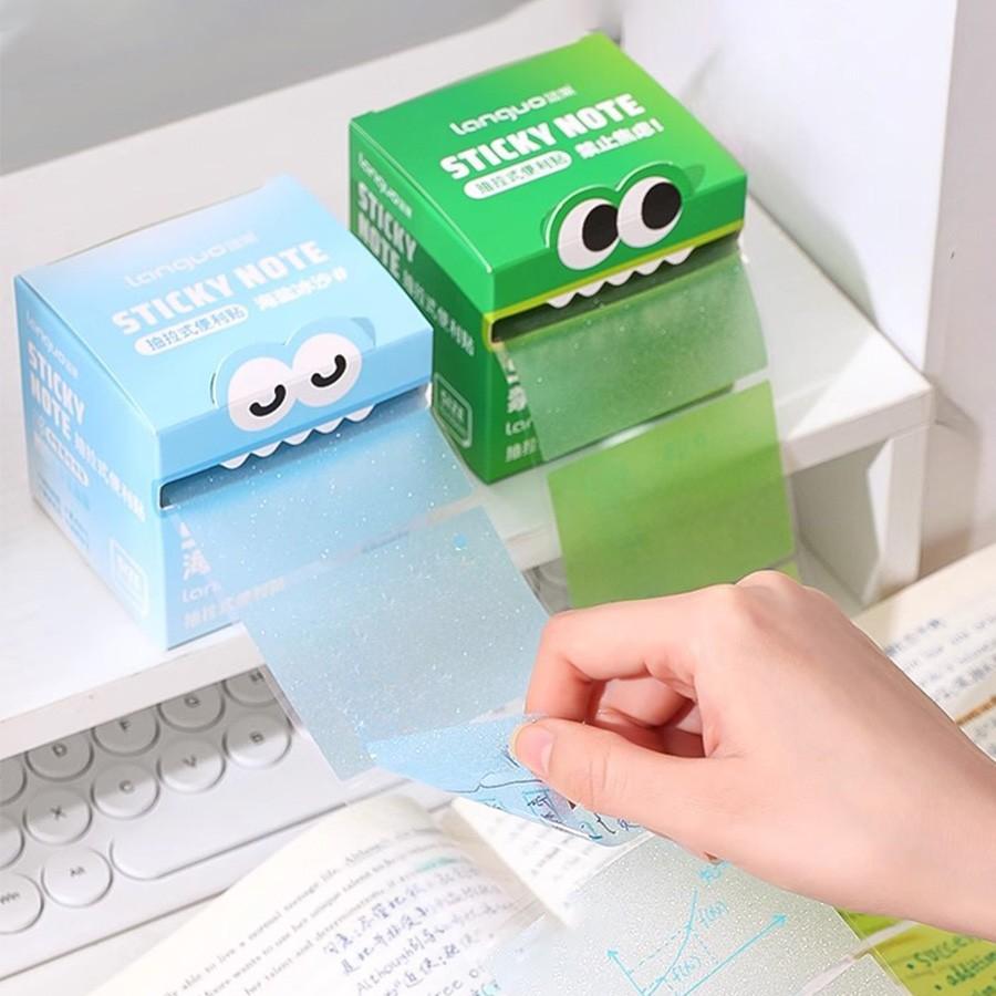 Transparent Sticker Notes, 105 Sheets, Loose-Leaf Notebooks, Easy to Tear, Write, and Reuse, Ideal for School, Diary, Office, Random Styles, Self Adhesive Stickers