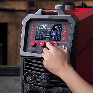 ARCCAPTAIN MIG200 MAG Welding Machine 200 Amps, 6 in 1 Fully Synergic Welding Machine Flux Cored/MIG Inert Gas Welding Machine/MMA/Lift TIG/Spool Gun MIG/Spot Welding, IGBT Inverter 230V