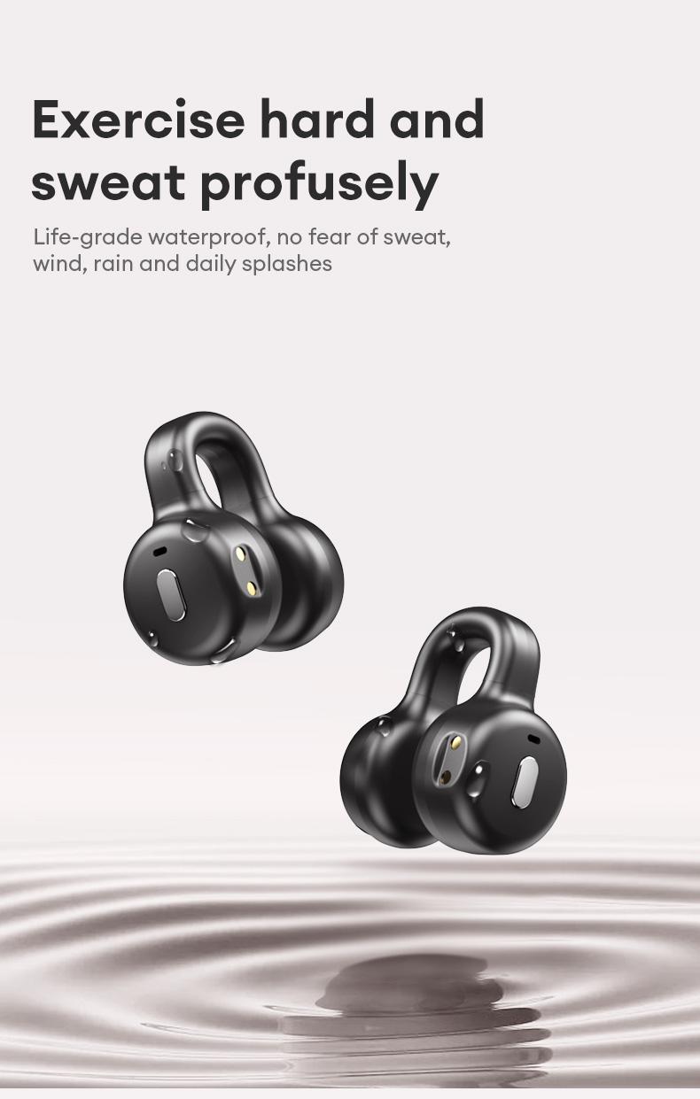 HYUNDAI CT11 Clip-on Design BlueTooth Earphone with LCD Full Color Touch Screen, Audio Wireless Headphones for Music & Phone Calls