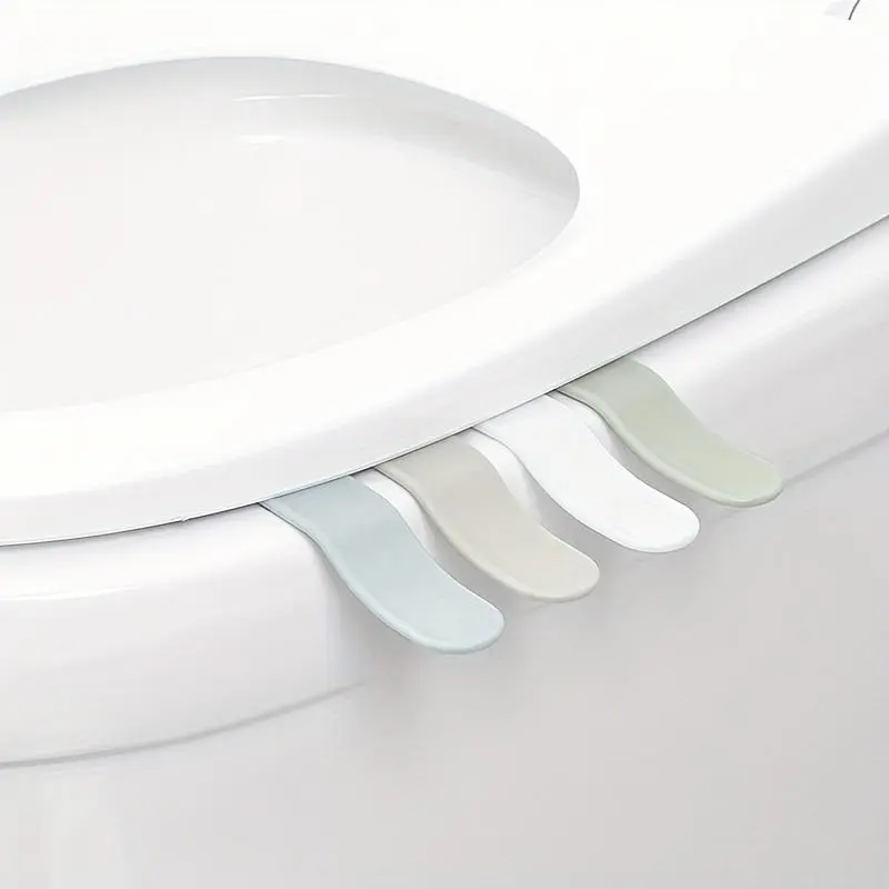 4pcs Hygienic Toilet Lid Lifter and Seat Handle Set - Bathroom Accessory for Avoiding Direct Toilet Seat Contact