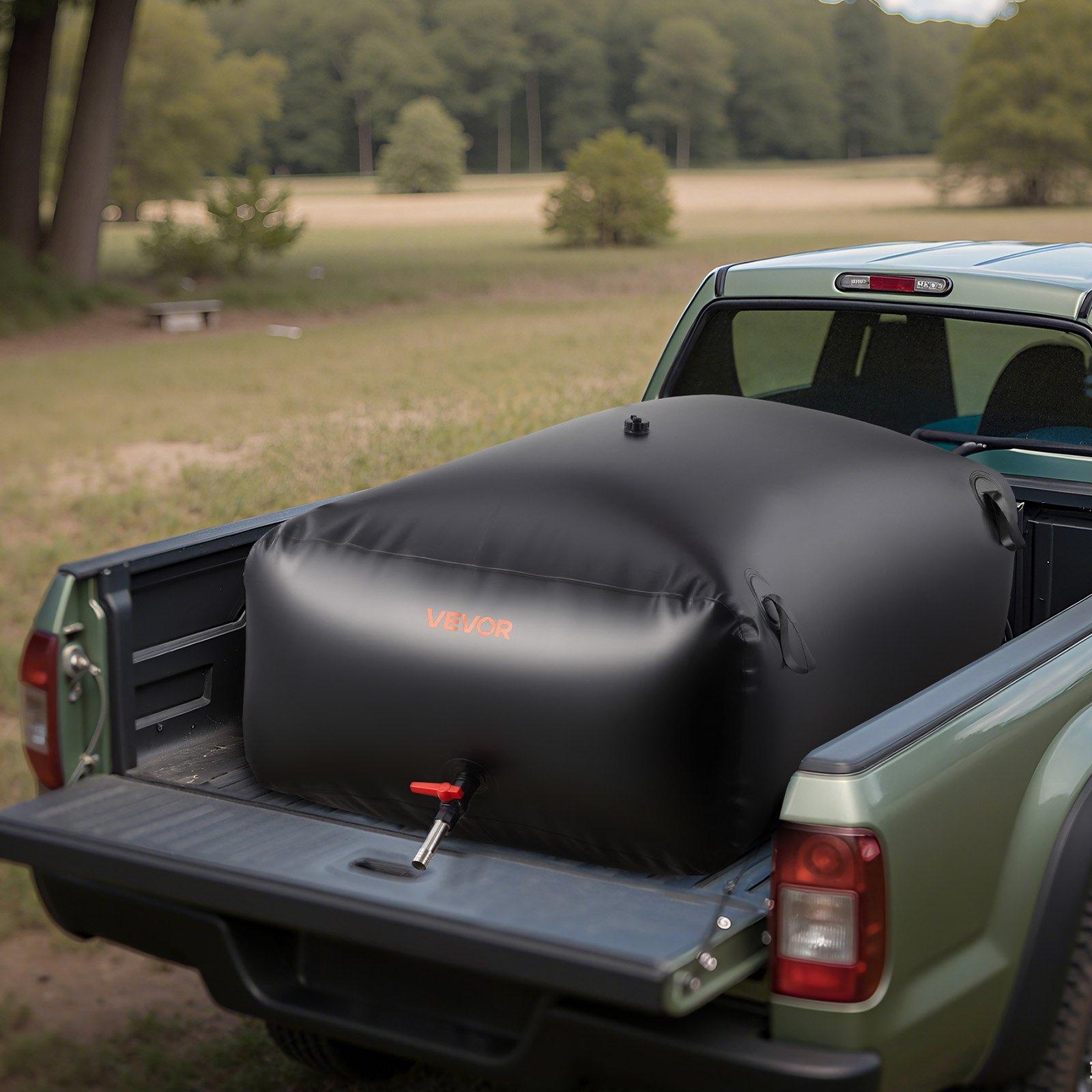 【Summerfinds】VEVOR Water Storage Bladder, 264.2 Gal Collapsible Water Storage Bag, Wear-Resistant 1000D PVC Soft Waters Bag, Leakproof Camping Tank Containers for Garden Irrigation RV Emergency Use, Black