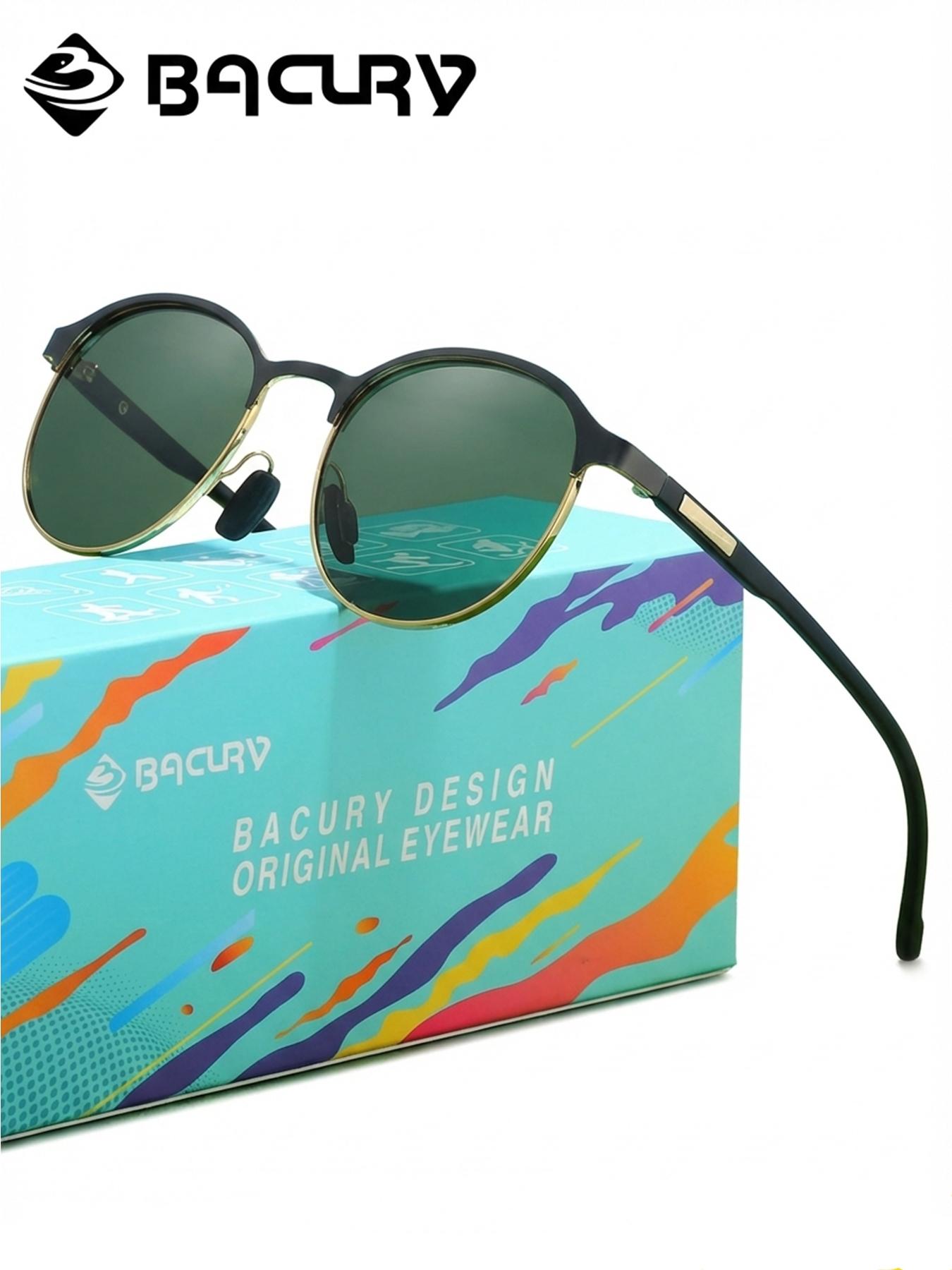 BACURY Lightweight And Minimalist Men'S Polarizing Sunglasses With Oval Frames, Versatile For Daily Travel, Windproof, Dustproof, Uv Resistant, Driving And Hiking To Reduce Glare