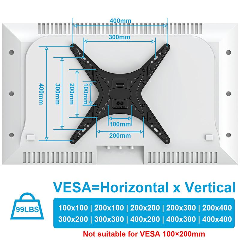MOUNTUP 24''-65'' Ceiling TV Mount, Full Motion Height Adjustable TV Mount Bracket, Holds up to 99lbs, Max VESA 400x400mm, MU0039