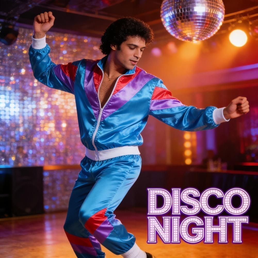 2-piece Set of Vintage Disco Sportswear From The 1980s Hip-hop Couple Performance Clothing Party Vintage Stage Dance Sportswear