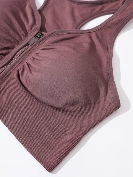 Women's Plus Size Backless Zipper Vest Style Yoga Top, Tight-Fitting All-Season Workout Tank, Moderate Fabric Comfort Wear