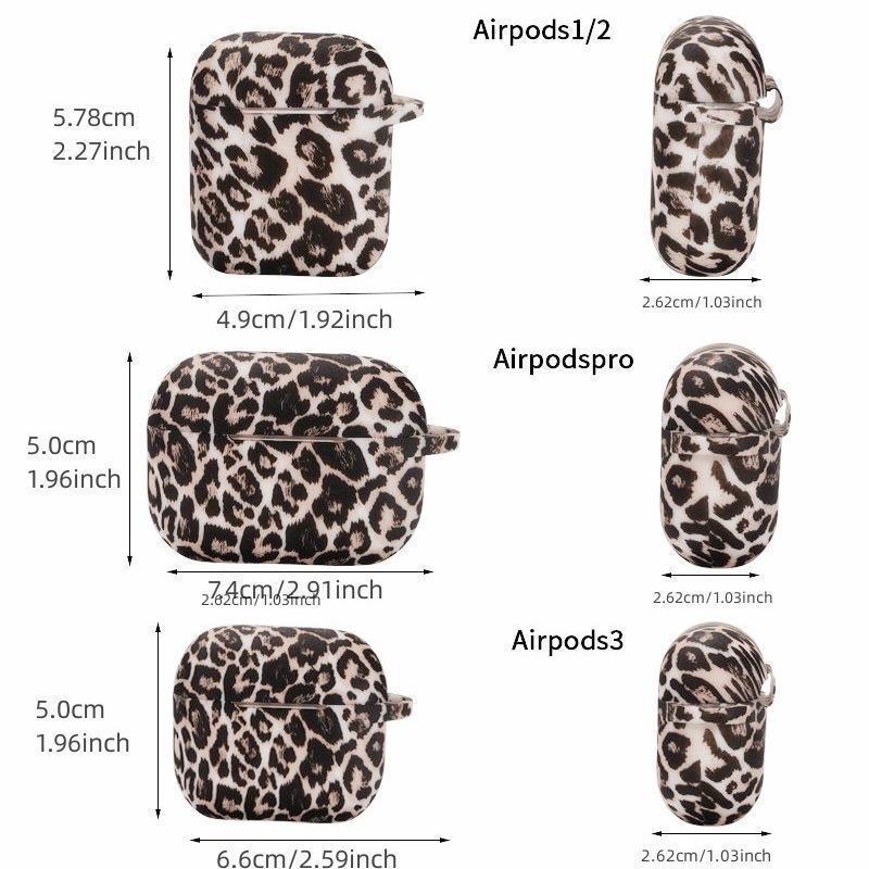 Animal Print AirPods Case with Keychain – Silicone Protective Cover for AirPods 1/2/3/4