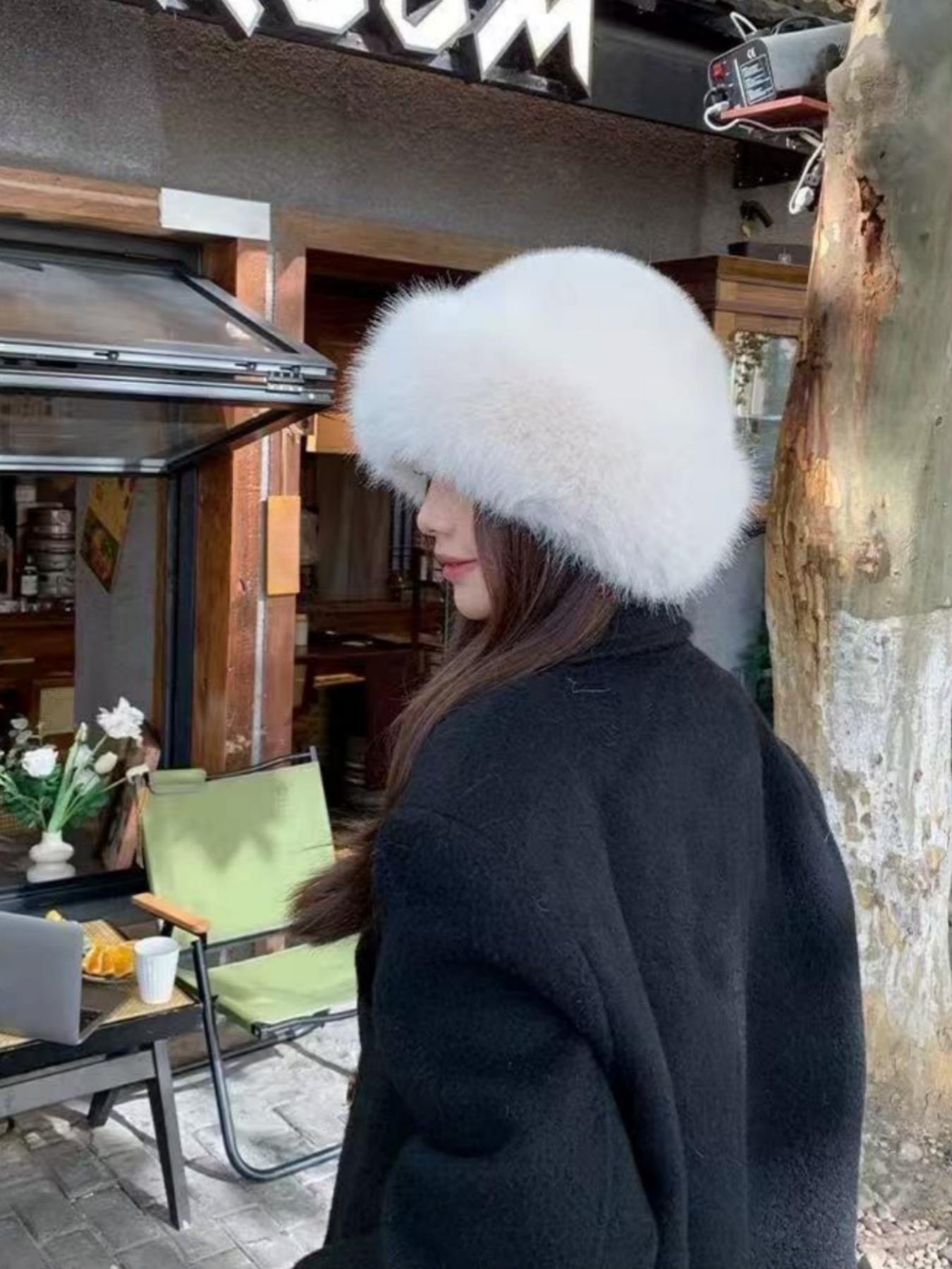 Large Women's Bucket Hat with Warm Earflaps, Fashionable Outdoor Cold Protection Accessory, Multi-purpose Stylish Headwear, Fashion Matching Hat