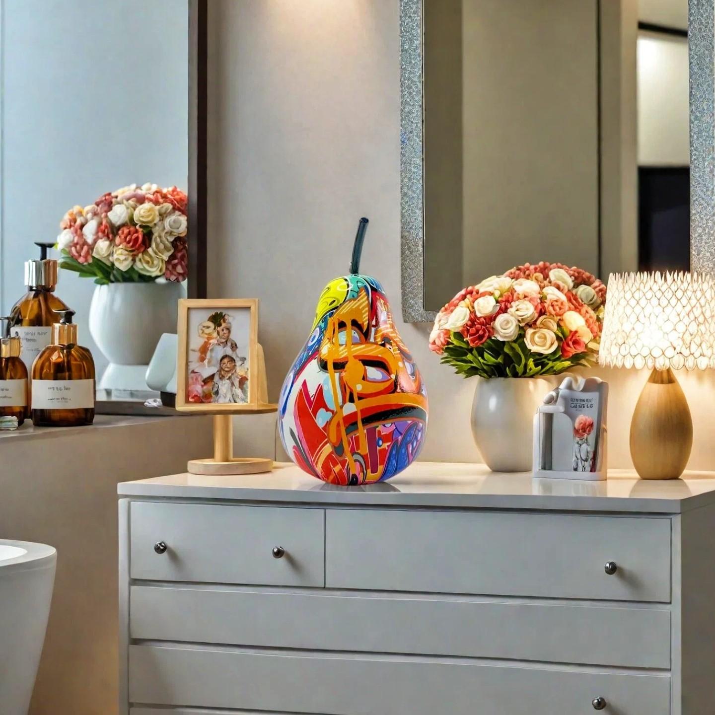 High-Gloss Resin Sculpture, Artistic Home Decor, Living Room & Study Desk Decoration, Unique High-End Furniture Accessory