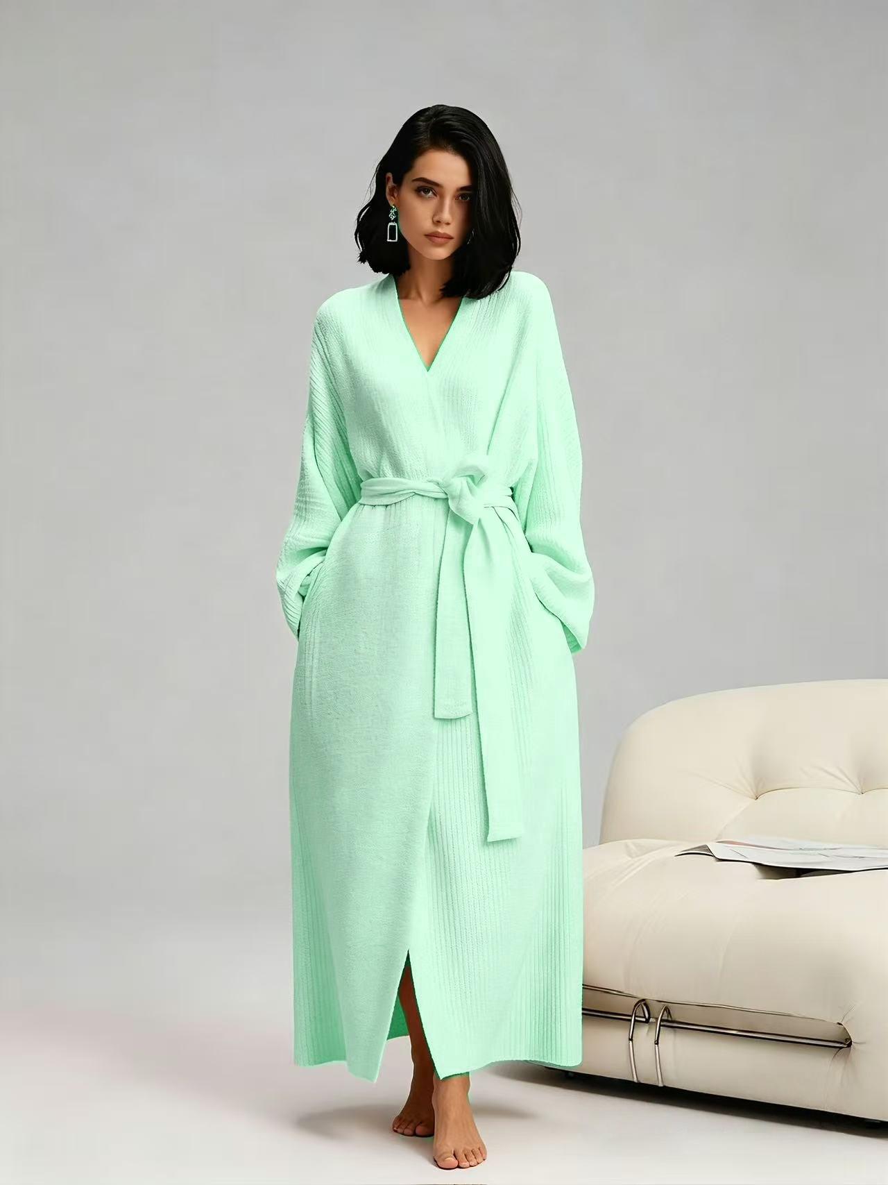 【COZY Soft Plush Feel】Women's Double-Sided Fleece Robe｜Thickened Long Plush Casual Loungewear｜Warm Flannel Pajamas for Fall & Winter｜Soft, Cozy, and Wearable Indoors & Outdoors