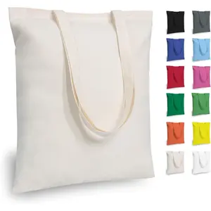 12-Pack Economical 16"x15" Cotton Tote Bags, Lightweight Medium Reusable Grocery Shopping Cloth Bags, Suitable for DIY, Advertising, Promotion, Gift, Activity
