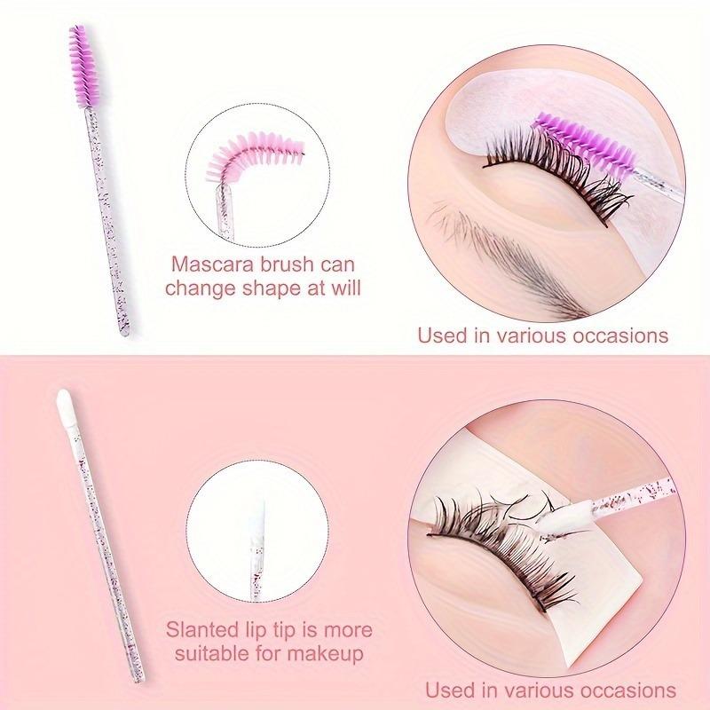 All-In-One False Eyelash Kit with Eye Pad, Lash Glue Rings, Brush & Cotton Swabs, DIY False Eyelashes Application Set, DIY Cluster Lashes