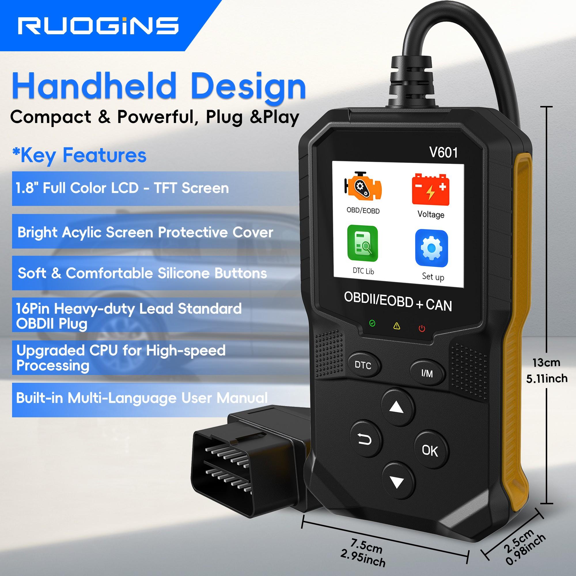 Professional Obd2 Scanner Diagnostic Tool, Engine Code Reader, Eobd/obdii Scan Tool, Real-Time Data Monitoring, Cloud Print, for Vehicles 1996+