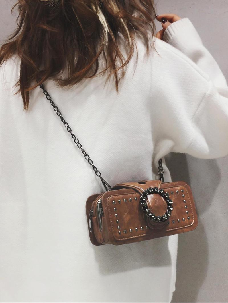 Women's Elegant Chain Strap Crossbody Bag, Fashionable Shoulder Bag for Daily Used, Casual Trendy Versatile High-quality Daily Commuting Bag, Adjustable Crossbody